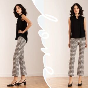 Avenue Montaigne Leo Deco Crop Flare Pants Size 6 RARE
